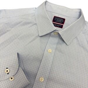 UNTUCKit Nottola Blue White Micro Check Shirt XXL Tall Wrinkle Free 34548 Mens